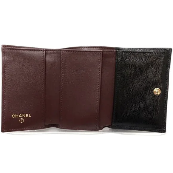 CHANEL Black Caviar Leather Logo Wallet - Picture 6 of 10